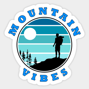 Mountain Vibes - retro - Slogan Design Sticker